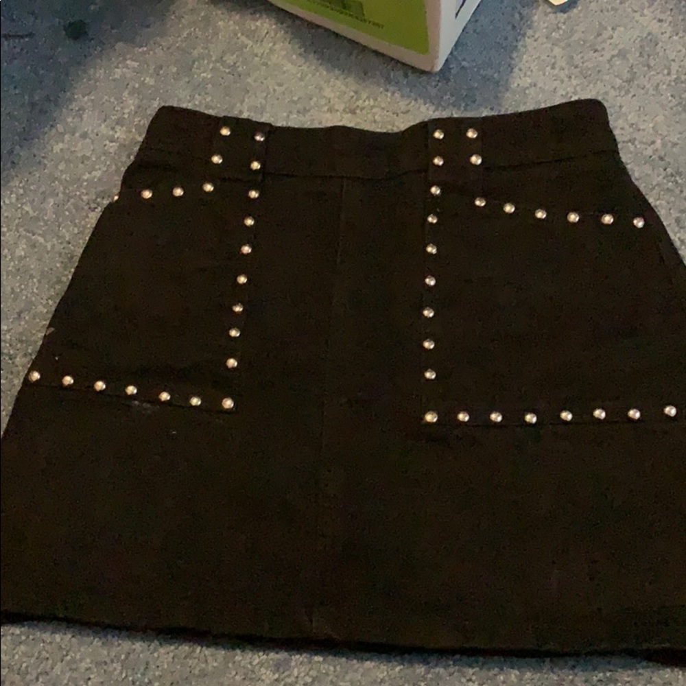 bdg black studded mini skirt